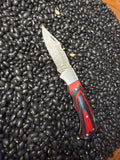 Handmade Pocket Knife- Red & Gray