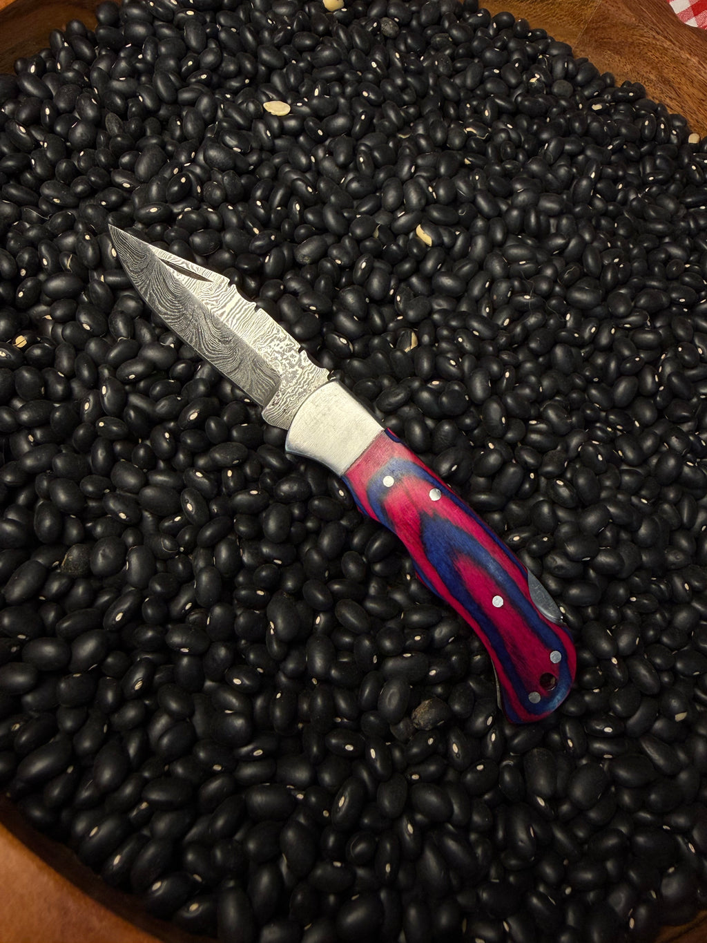 Handmade Pocket Knife- Pink & Blue