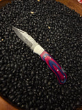 Handmade Pocket Knife- Pink & Blue