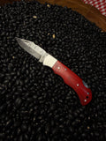 Handmade Pocket Knife- Red