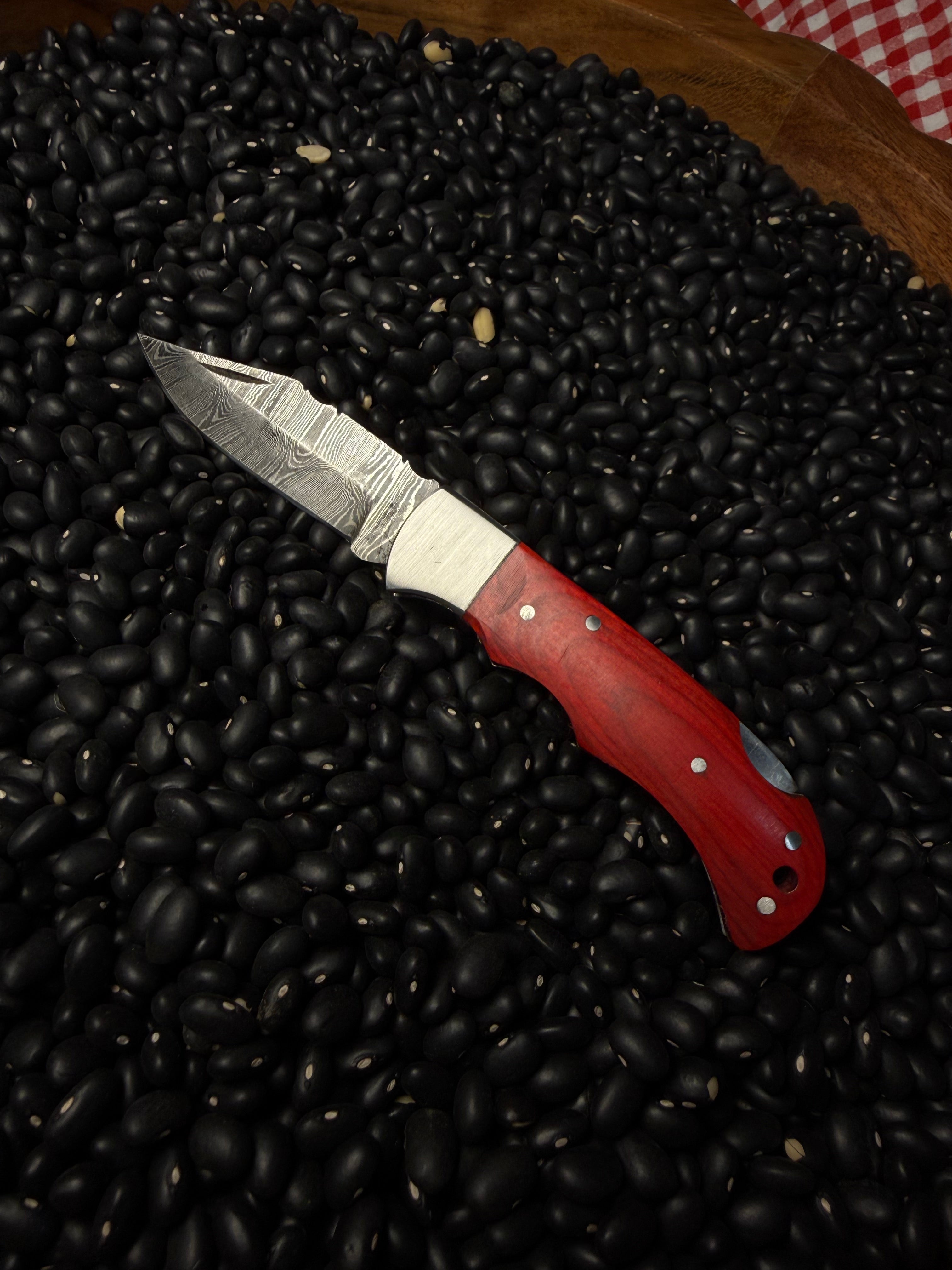 Handmade Pocket Knife- Red