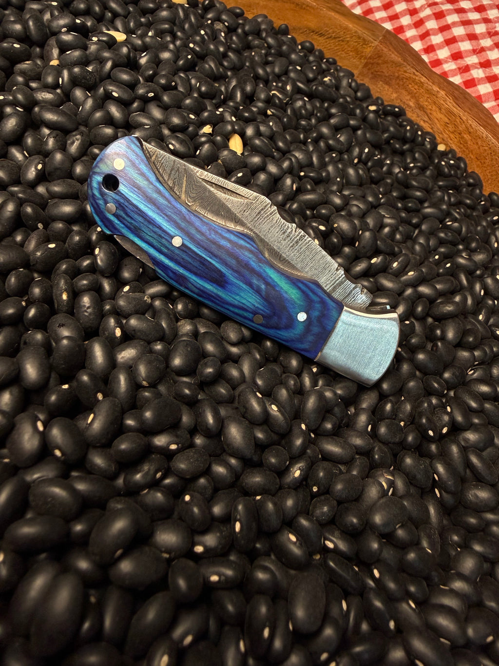 Handmade Pocket Knife- Blue & Teal