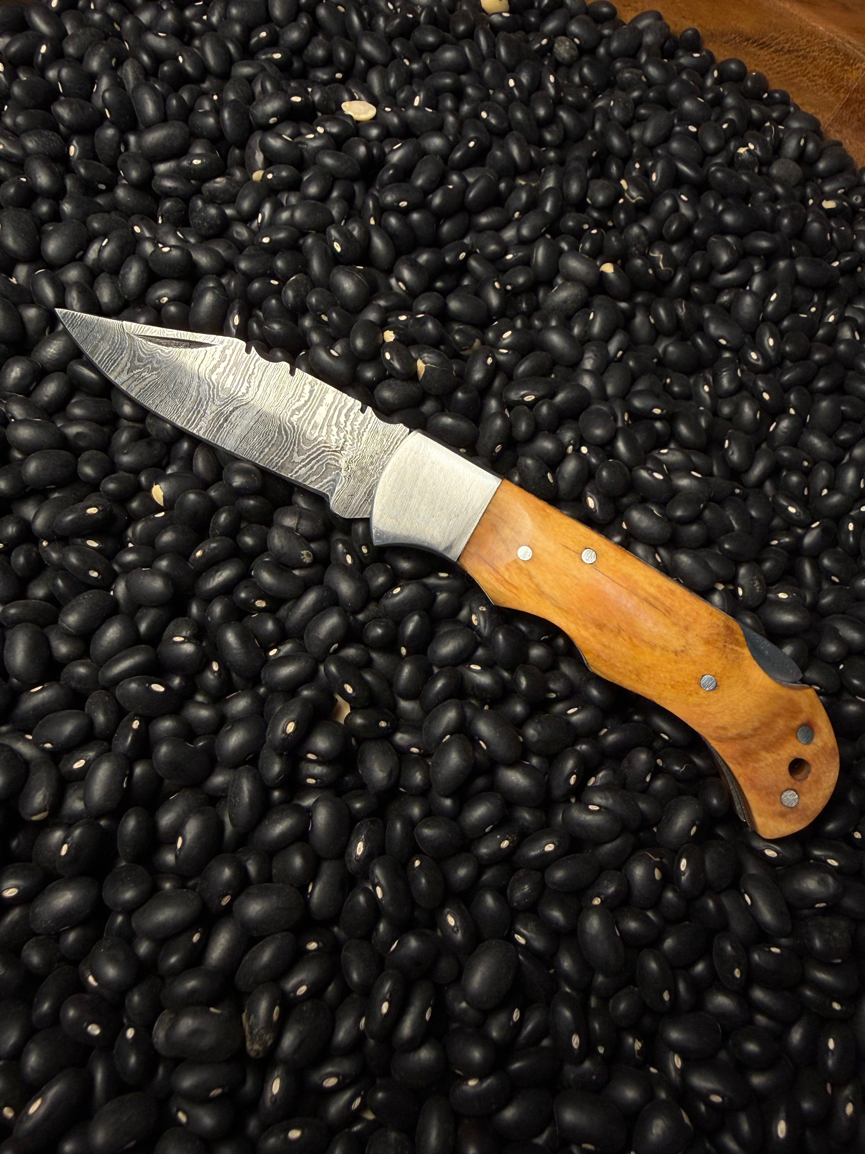 Handmade Pocket Knife- Natural Wood