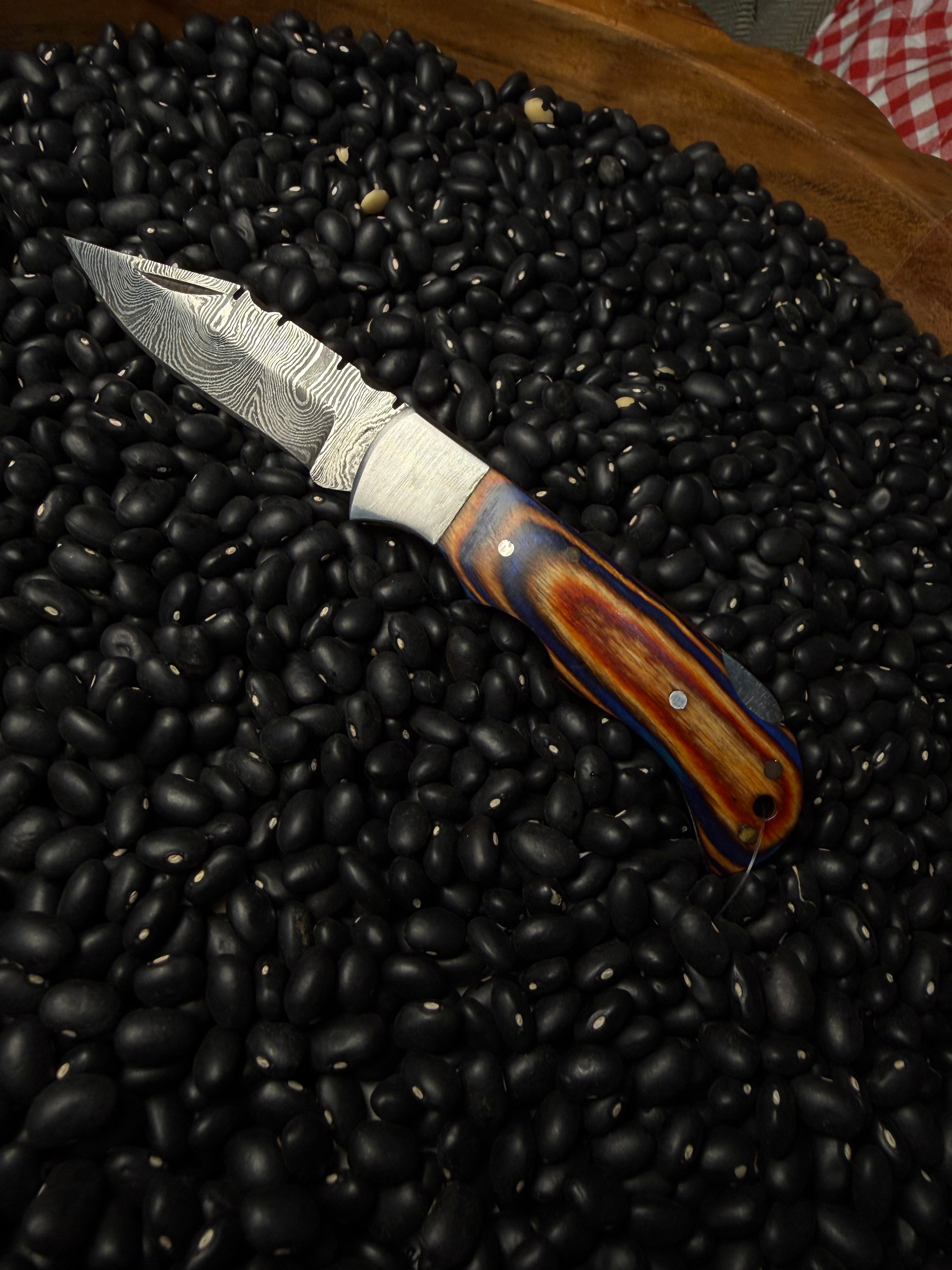 Handmade Pocket Knife- Blue & Brown