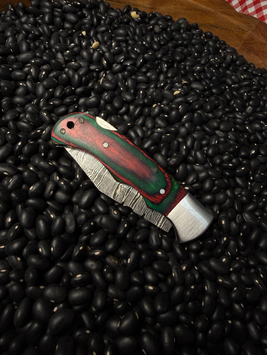 Handmade Pocket Knife- Red & Green