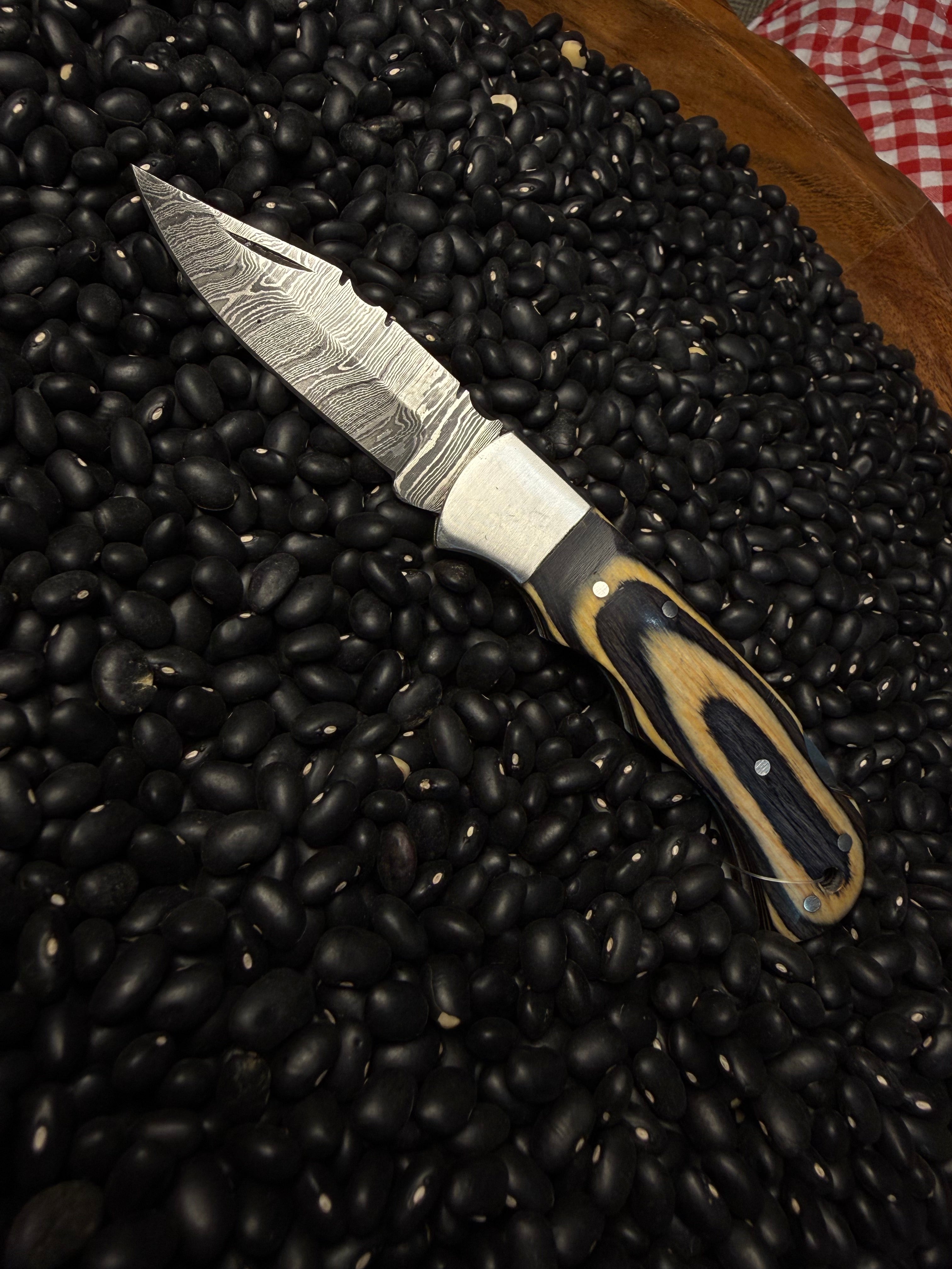 Handmade Pocket Knife- Tan & Gray