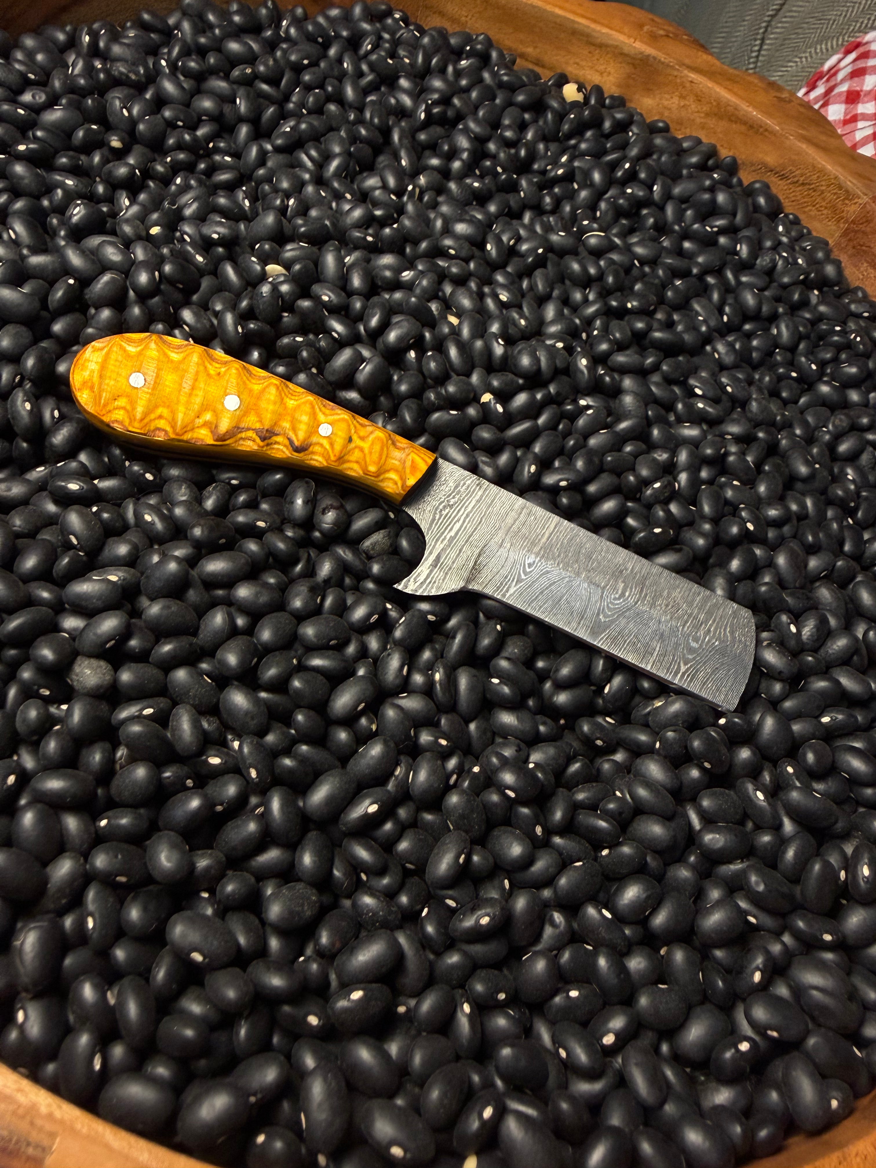 Damascus Steel Bull Cutter- Yellow